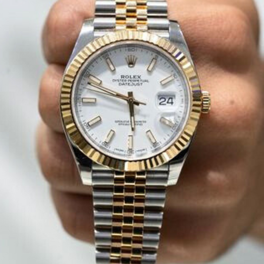 Rolex Date-Just Gold & White