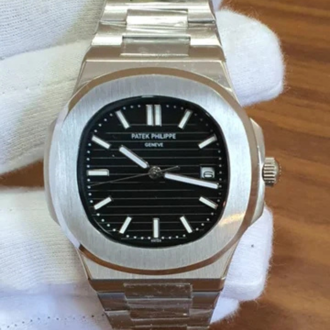 Patek Phillipe blanc fond noir